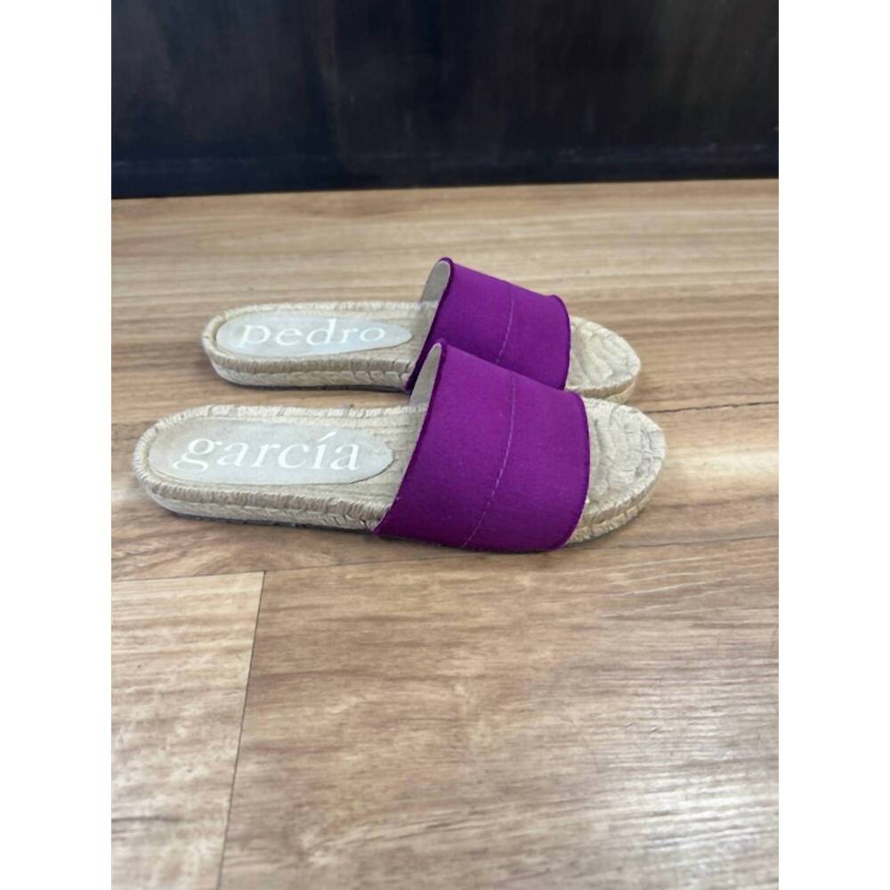 NEW PEDRO GARCIA women's jordana slide sandal in petunia satin